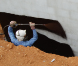 spraying foundation